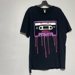 Adidas Mixtape Cassette Tape T-Shirt XL Black Retro Old School DJ Men Sz XL